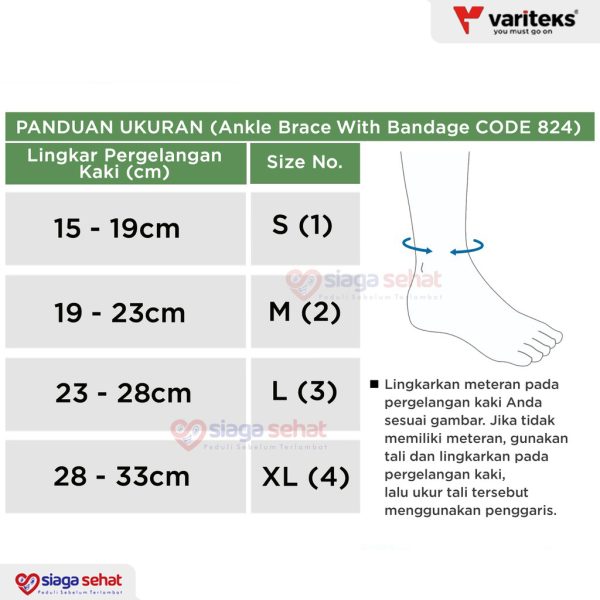 Alat Kesehatan Siaga Sehat Variteks Ankle Brace With Bandage
